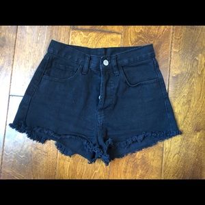 Black Denim Cutoff Shorts